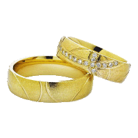 Кольца из жёлтого золота 585 пробы с 15 бриллиантами Ø 1,3 мм