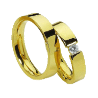 Кольца из жёлтого золота 585 пробы с бриллиантом Ø 3 мм