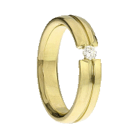 Кольцо из жёлтого золота 585 пробы с бриллиантом Ø 3,0 мм