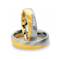 Кольца из белого и жёлтого золота 585 пробы с 7 бриллиантами Ø 1,5 мм